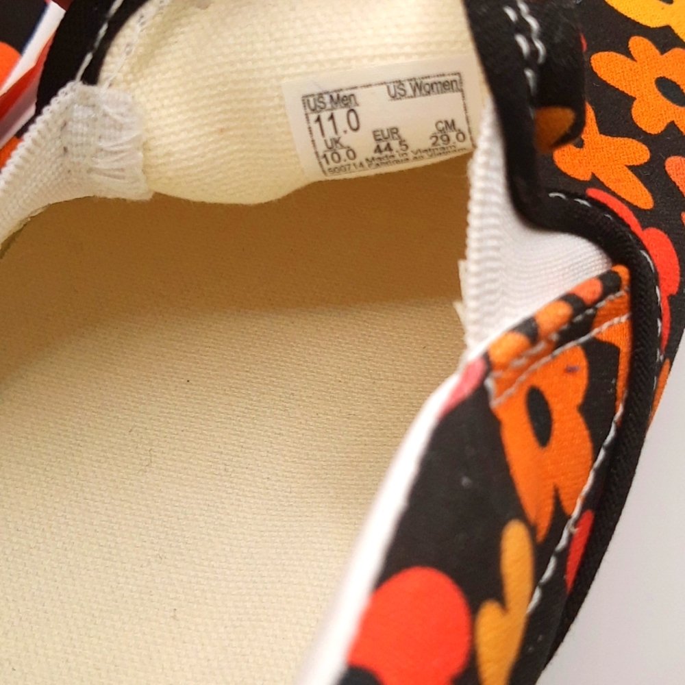 Vans Sk8-Low Slip-On Classic Canvas Skateboard Sneaker Flower Print Men 11 NWOB - Picture 5 of 11